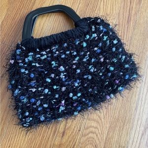 Handmade Crocheted Purse/ Bag Black (J6